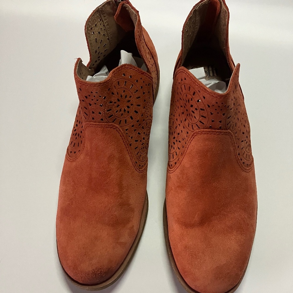 Sofft red suede bootie
